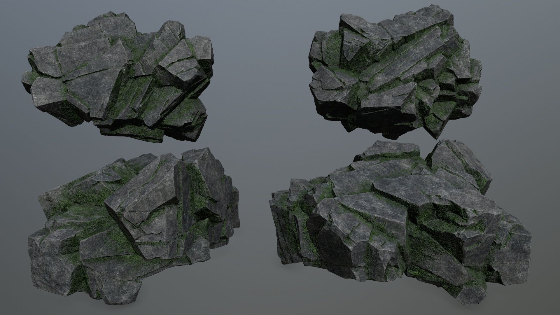 cliff rocks Low-poly 3D model_9