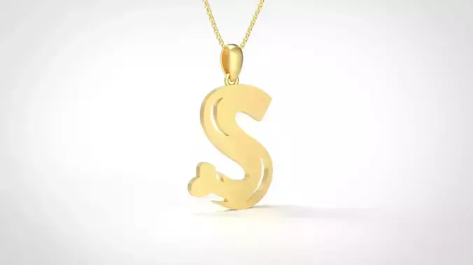 Model 969 S Zombie Initial Letter Alphabet Pendant 3D print model