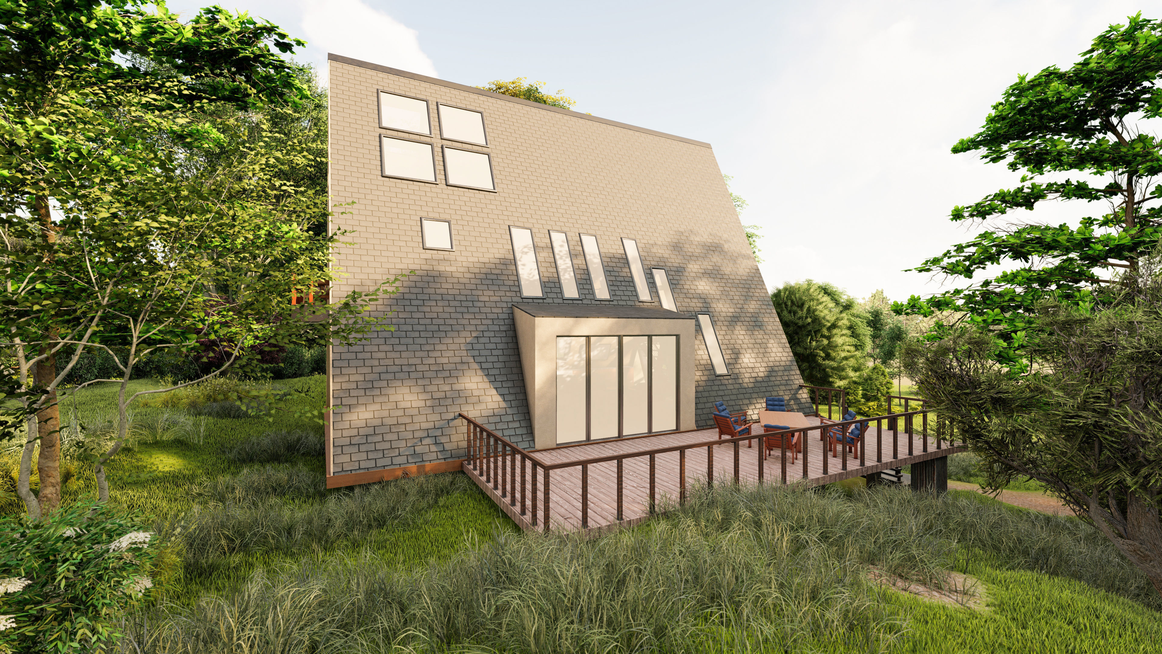 3 STORY 1 TINY HOUSE ULTRA MODERN A-FRAME CABIN 3D print model_3