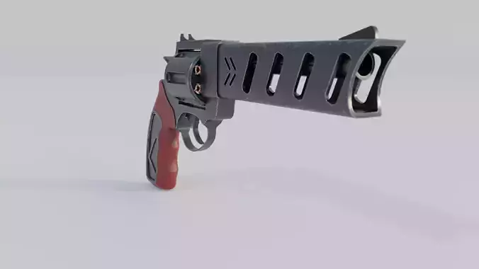 Revolver Low-polly 3D model