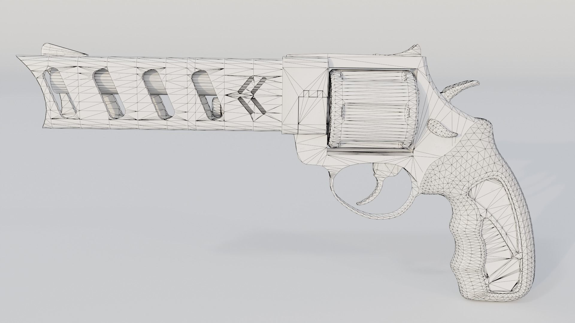Revolver Low-polly 3D model Low-poly 3D model_8