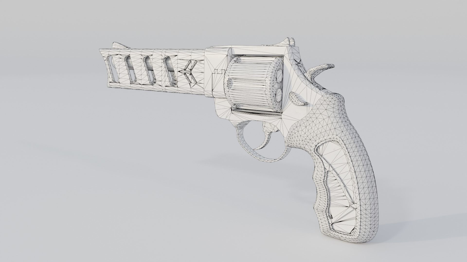 Revolver Low-polly 3D model Low-poly 3D model_7