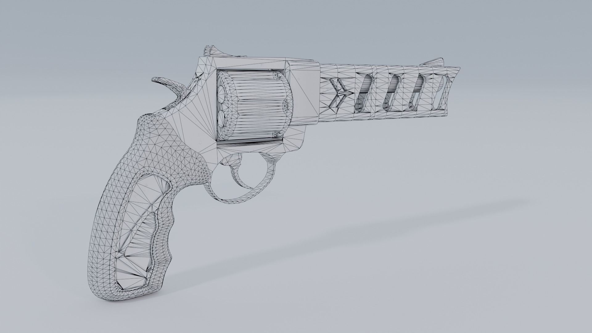 Revolver Low-polly 3D model Low-poly 3D model_9