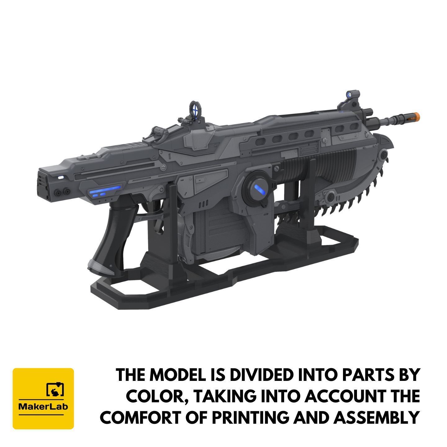 Gears of War Weapons - 3 Printable models - STL - Personal Use 3D Model Collection_3