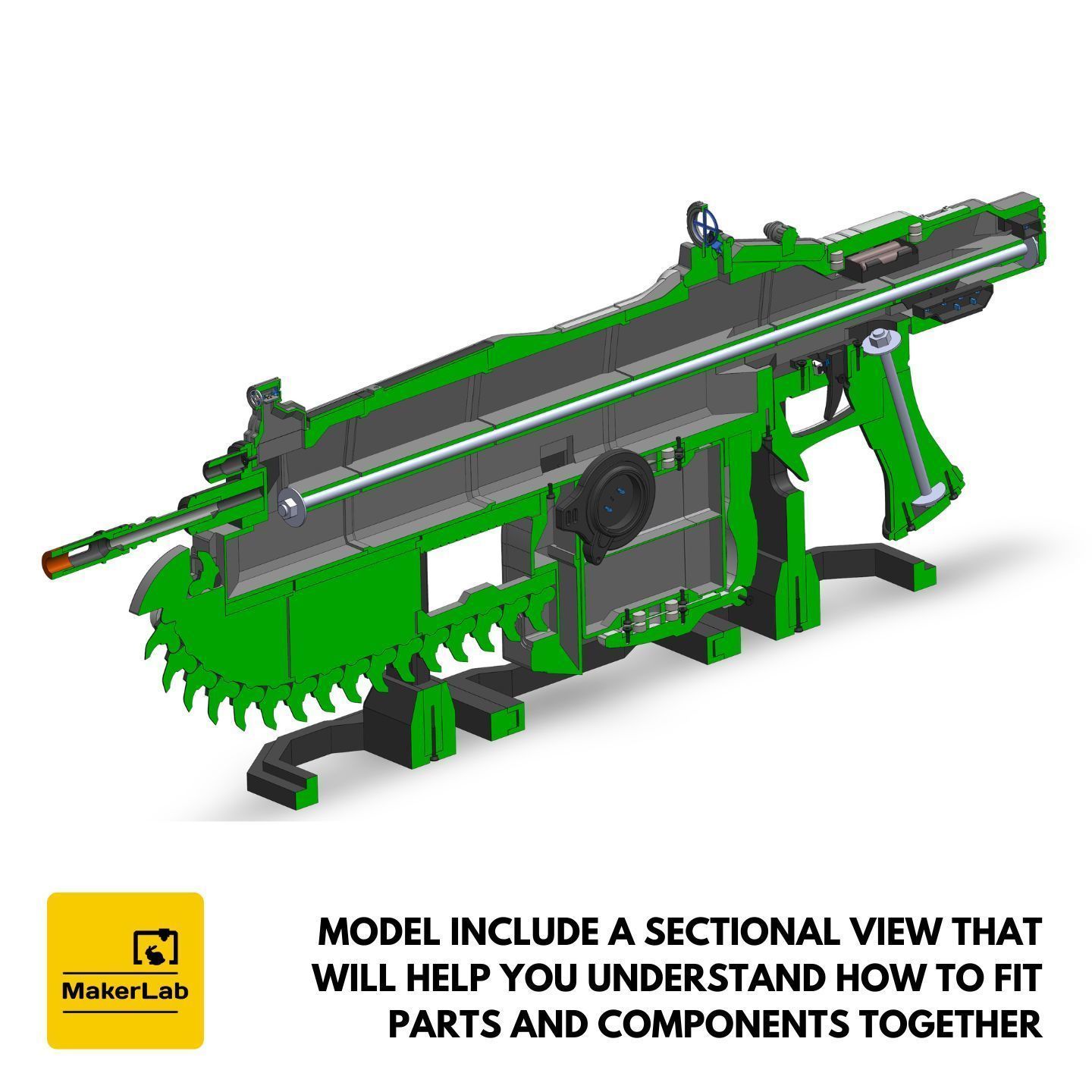 Gears of War Weapons - 3 Printable models - STL - Personal Use 3D Model Collection_8