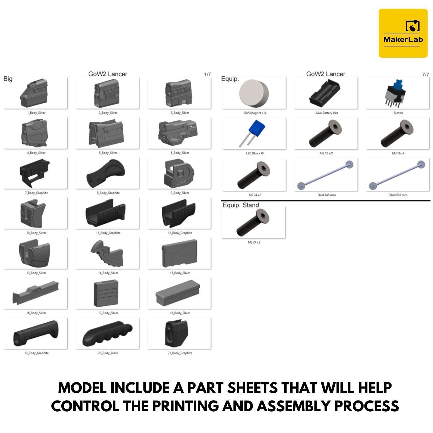 Gears of War Weapons - 3 Printable models - STL - Personal Use 3D Model Collection_6