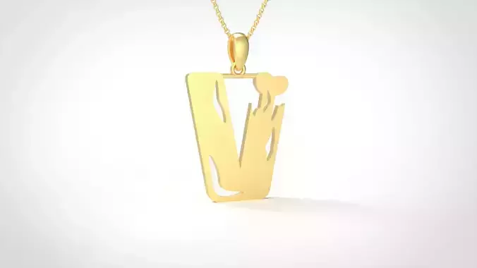 Model 972 V Zombie Initial Letter Alphabet Pendant