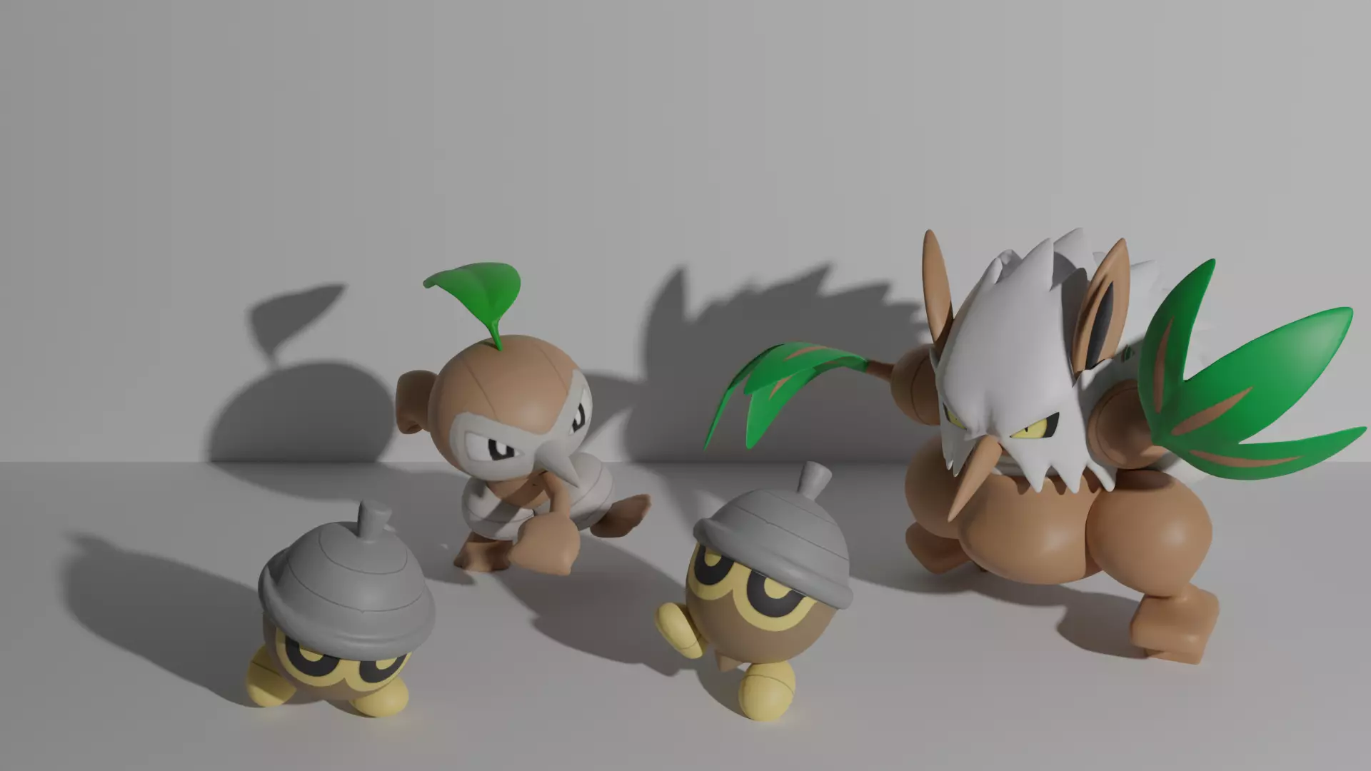 Seedot Nuzleaf and Shiftry 3D print model 3D print model_0