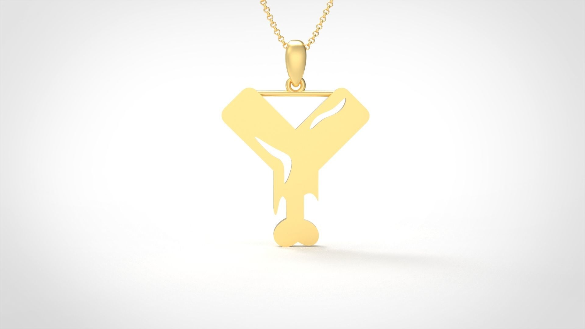 Model 973 Y Zombie Initial Letter Alphabet Pendant 3D print model_3