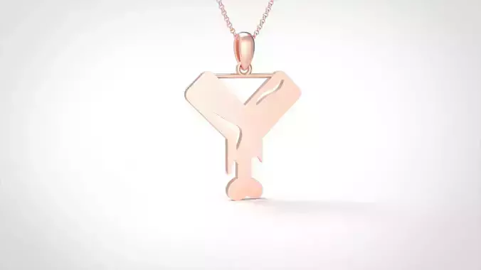 Model 973 Y Zombie Initial Letter Alphabet Pendant