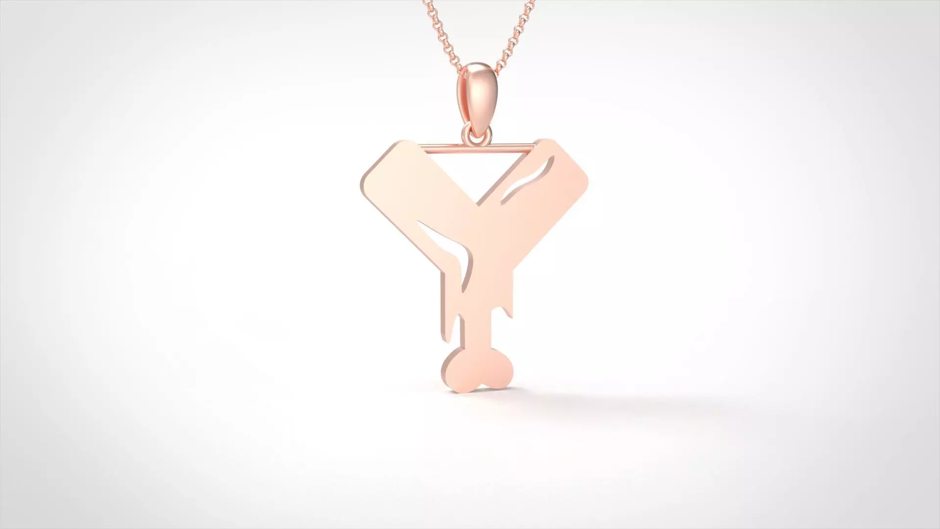 Model 973 Y Zombie Initial Letter Alphabet Pendant 3D print model_0