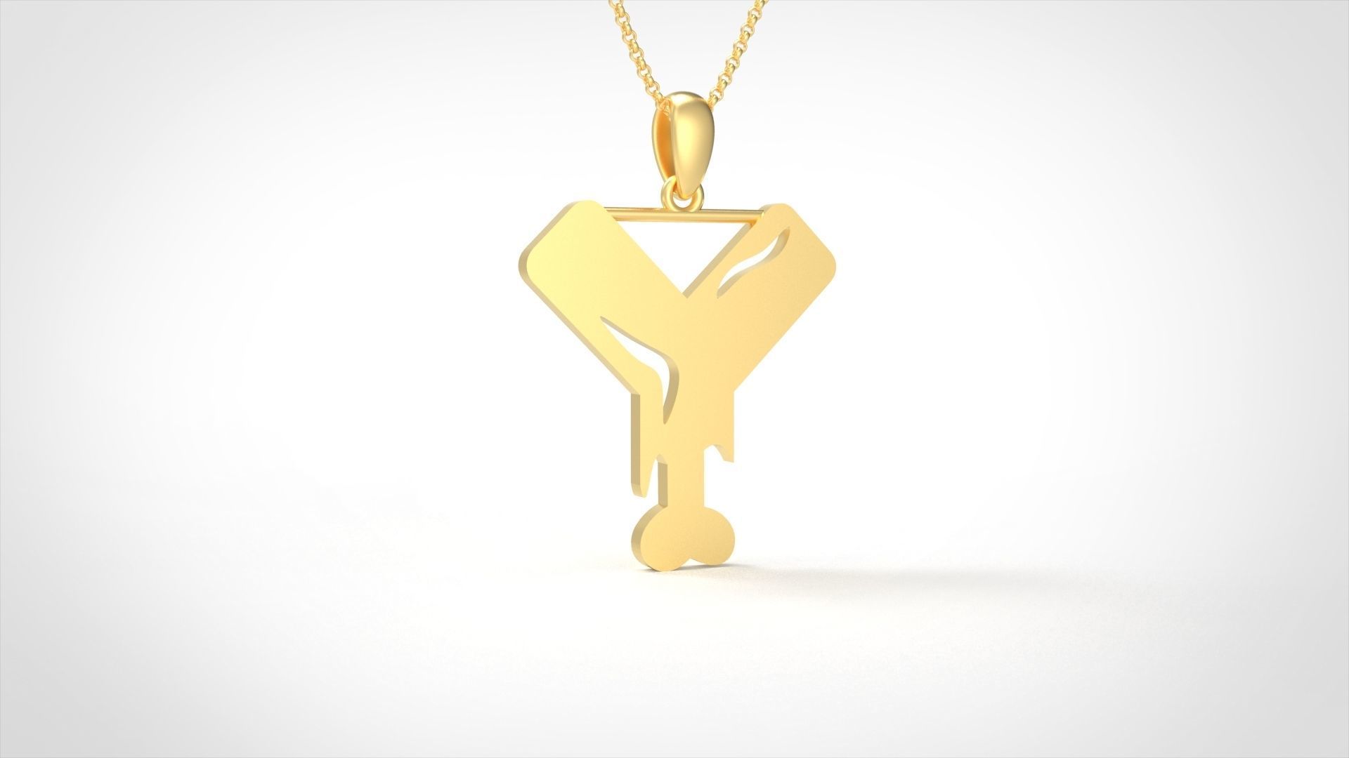 Model 973 Y Zombie Initial Letter Alphabet Pendant 3D print model_1