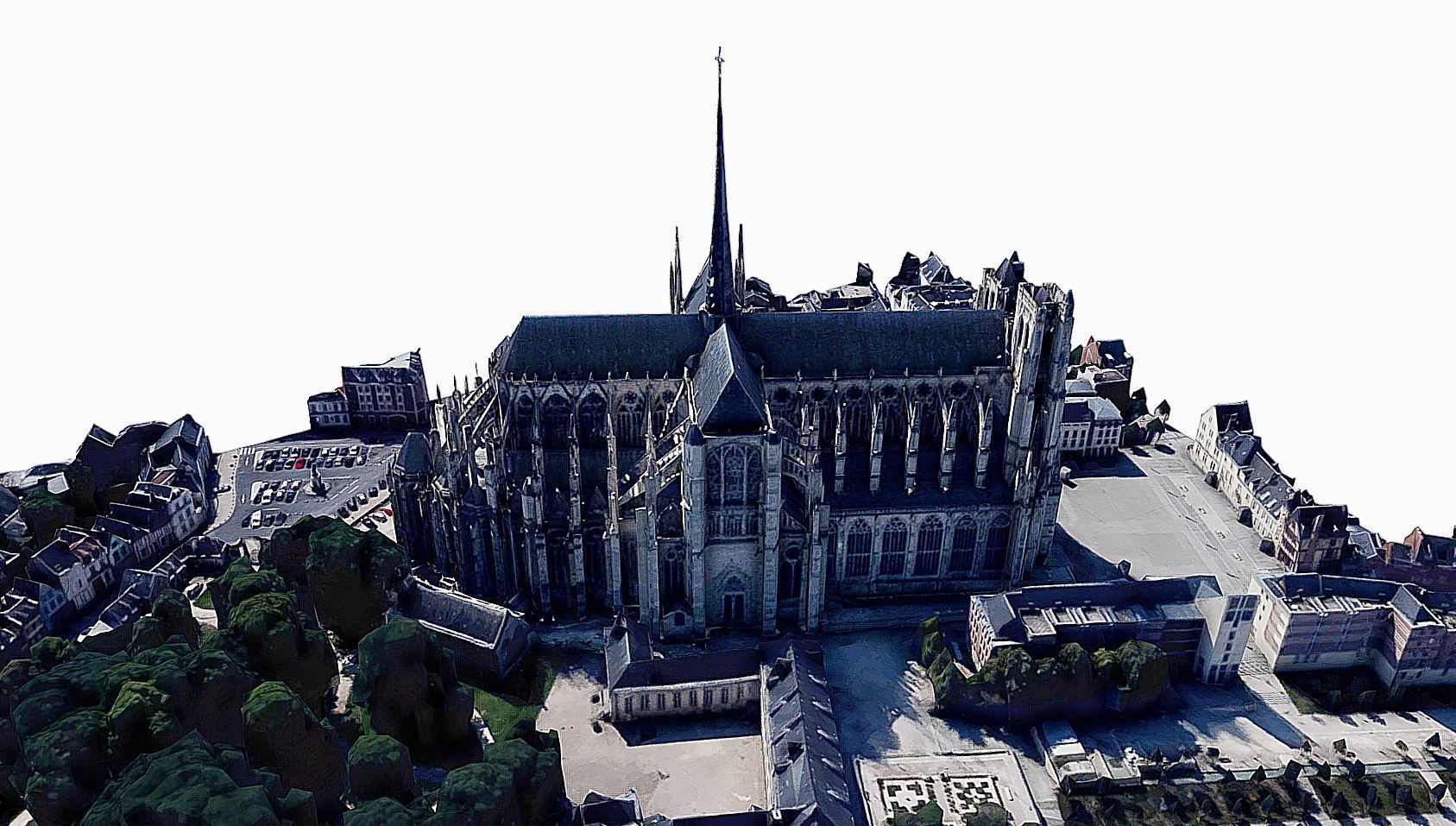 Amiens Cathedral - Notre-Dame  Low-poly 3D model_2