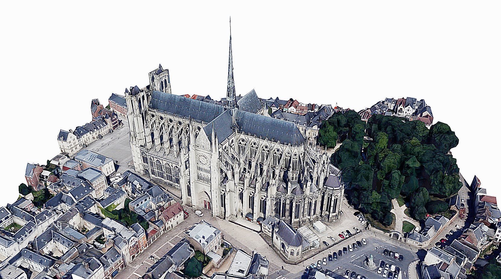 Amiens Cathedral - Notre-Dame  Low-poly 3D model_1
