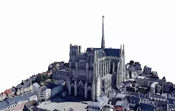 Amiens Cathedral - Notre-Dame  Low-poly 3D model