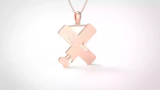 Model 976 X Zombie Initial Letter Alphabet Pendant