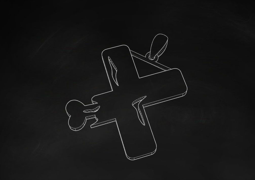 Model 976 X Zombie Initial Letter Alphabet Pendant 3D print model_9