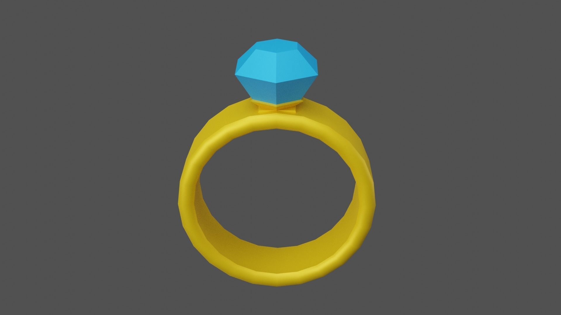 Ring low poly with stone Low-poly 3D model_9