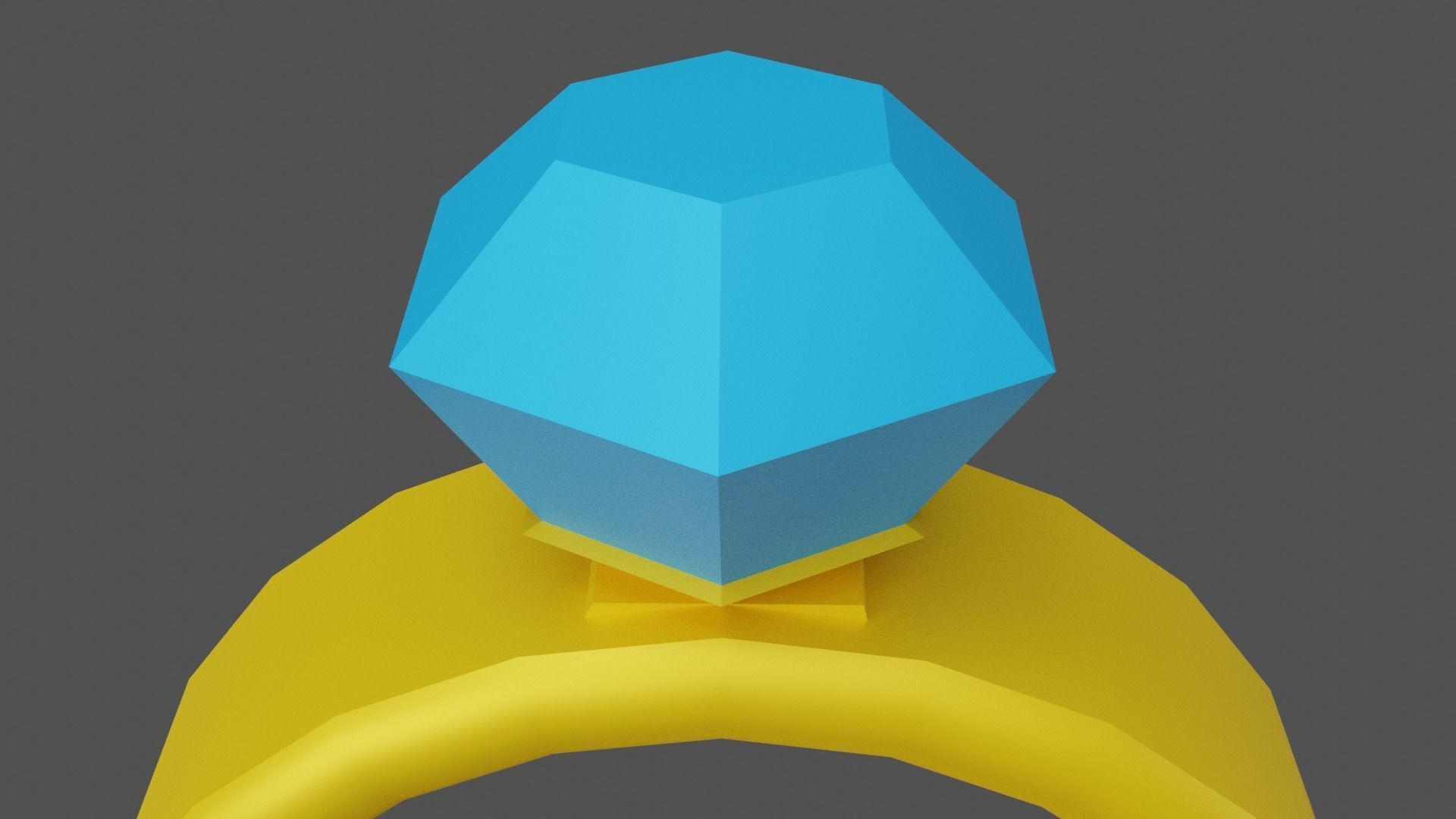Ring low poly with stone Low-poly 3D model_13