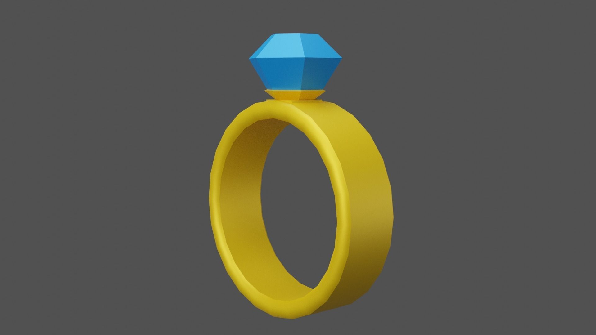 Ring low poly with stone Low-poly 3D model_7