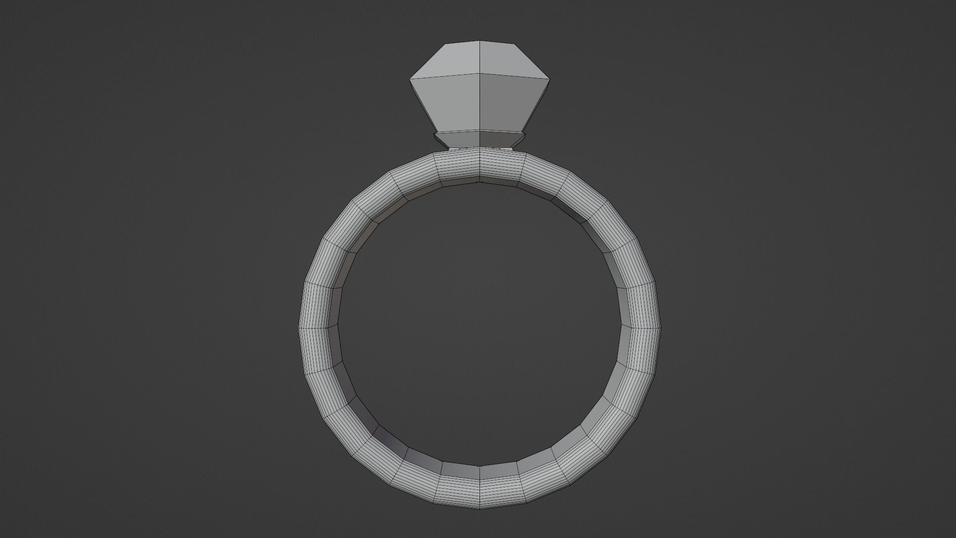 Ring low poly with stone Low-poly 3D model_11
