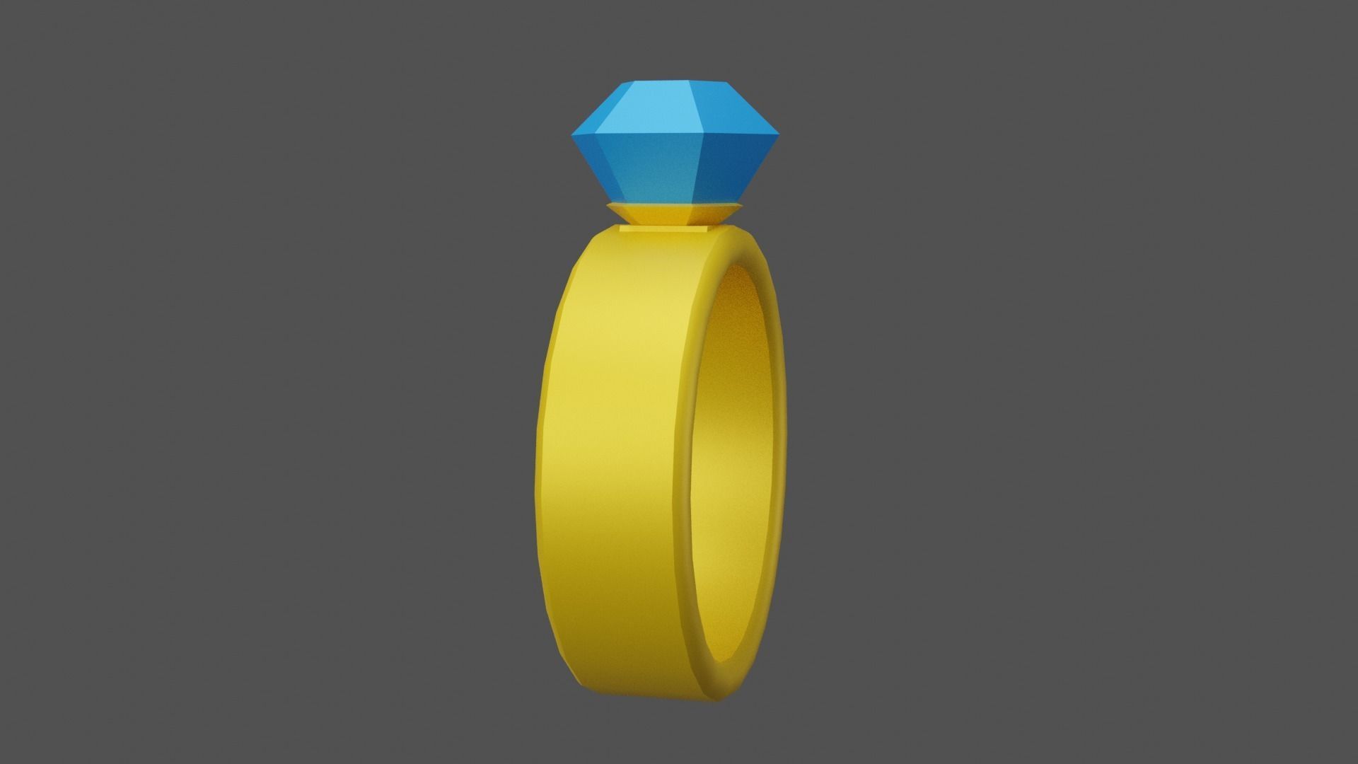 Ring low poly with stone Low-poly 3D model_4