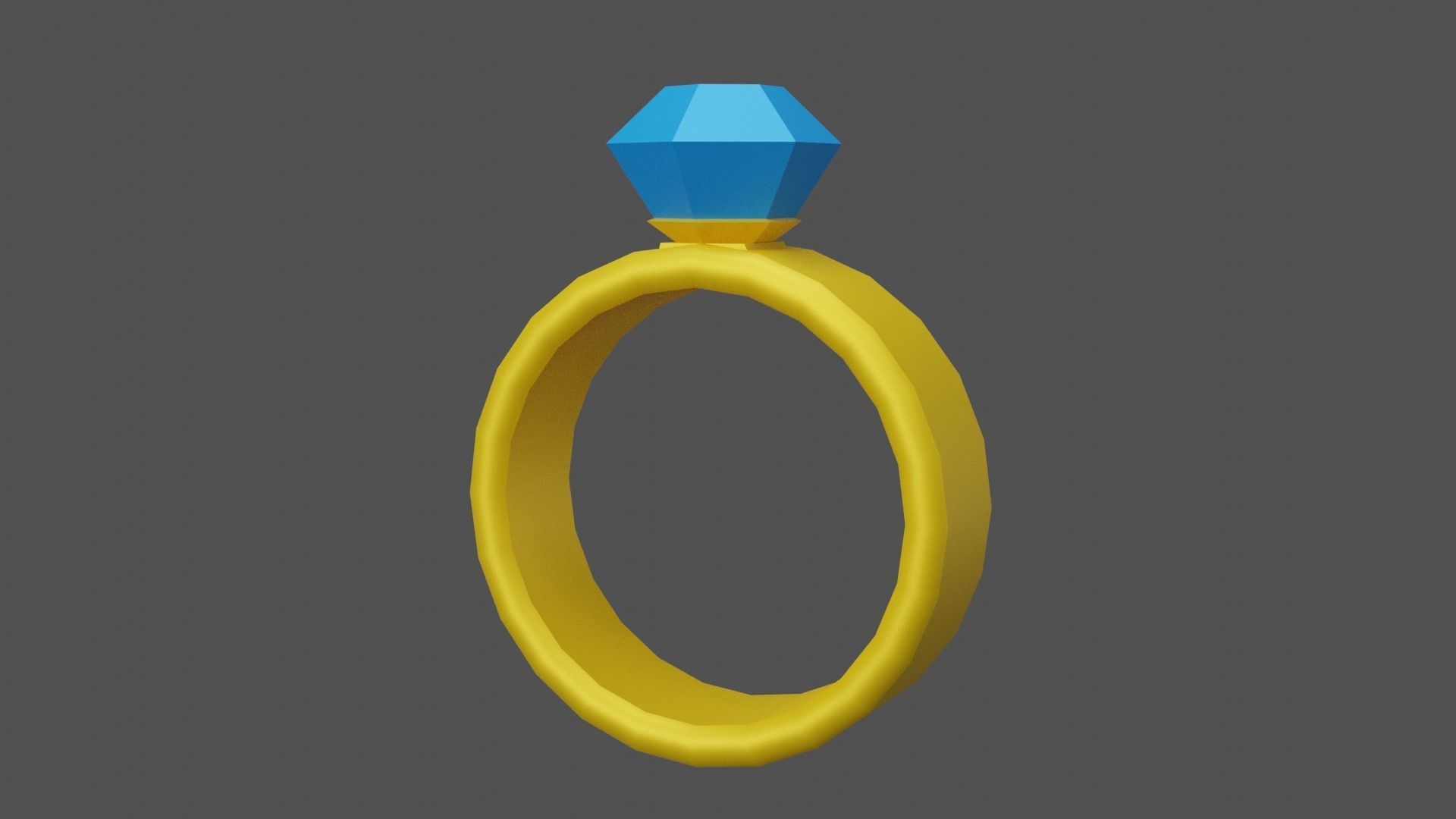 Ring low poly with stone Low-poly 3D model_8