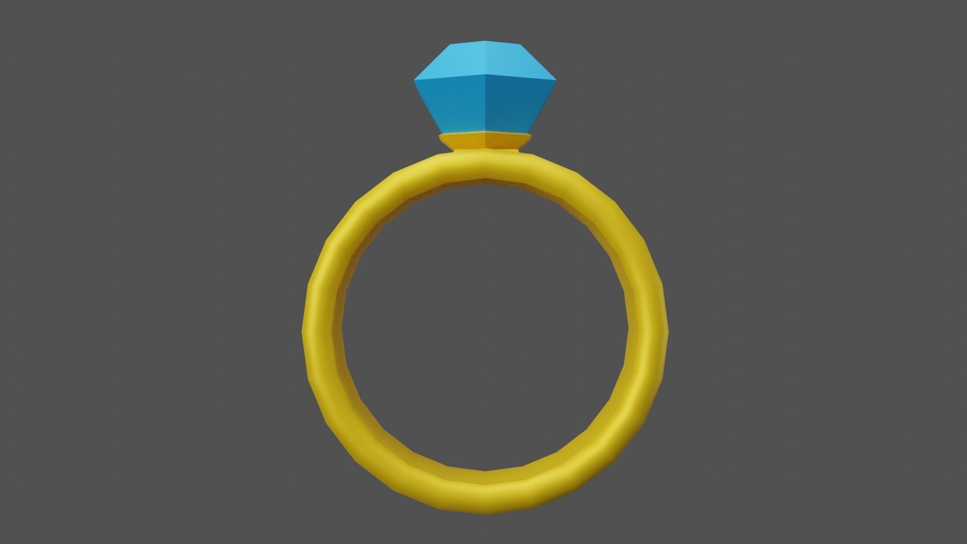 Ring low poly with stone Low-poly 3D model_12