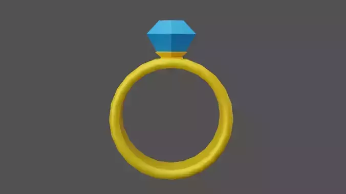 Ring low poly with stone