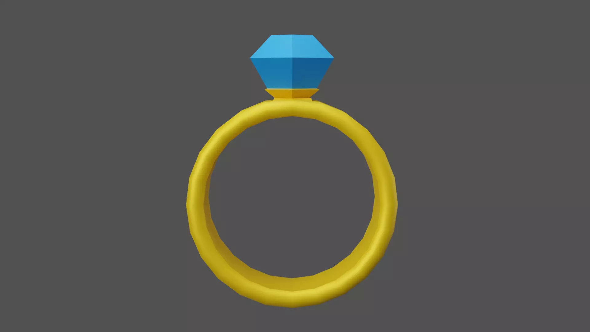Ring low poly with stone Low-poly 3D model_0