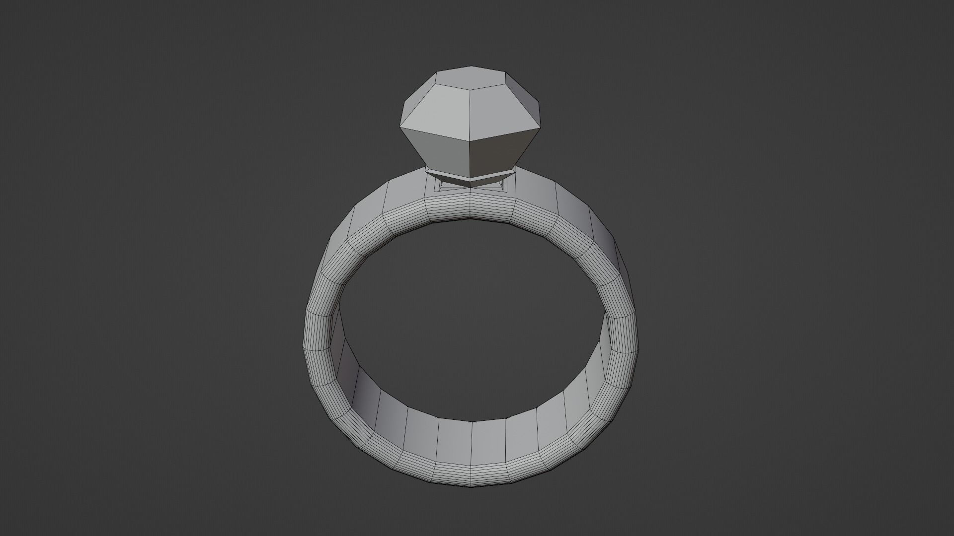 Ring low poly with stone Low-poly 3D model_10