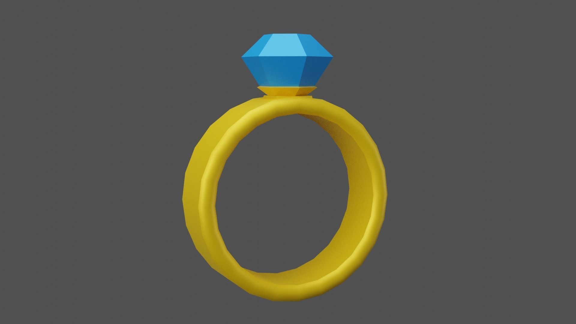 Ring low poly with stone Low-poly 3D model_5