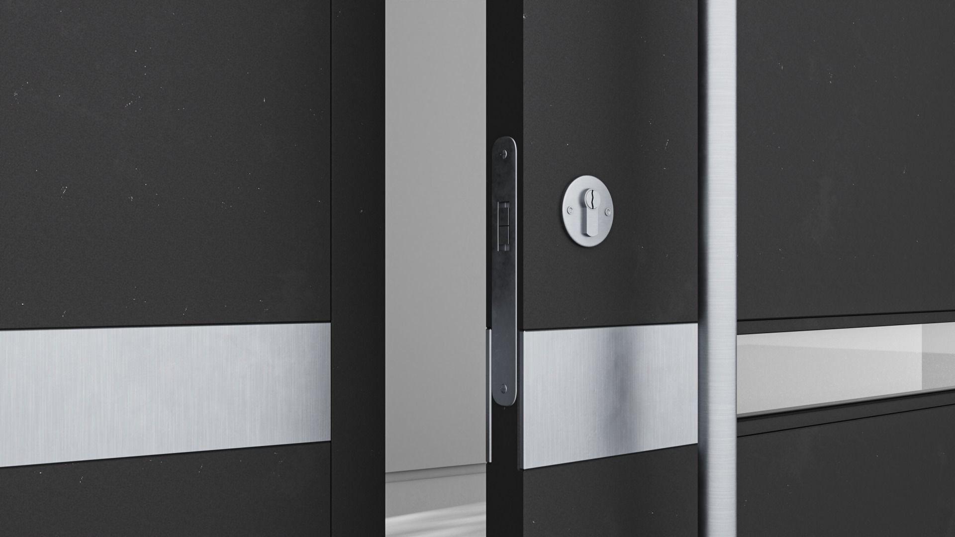 Aluminium door 141 3D model_4