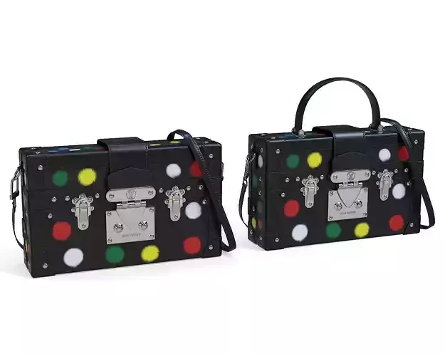 Louis Vuitton x YK Petite Malle Black  Low-poly 3D model