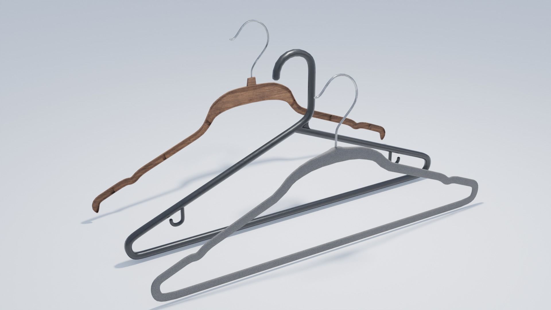 Cloth Hangers Low-poly 3D model_4