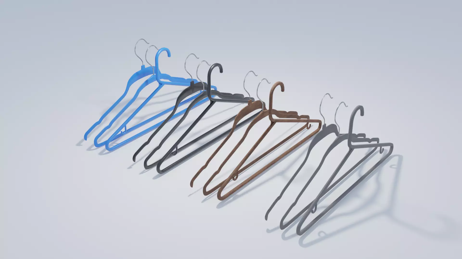 Cloth Hangers Low-poly 3D model_0