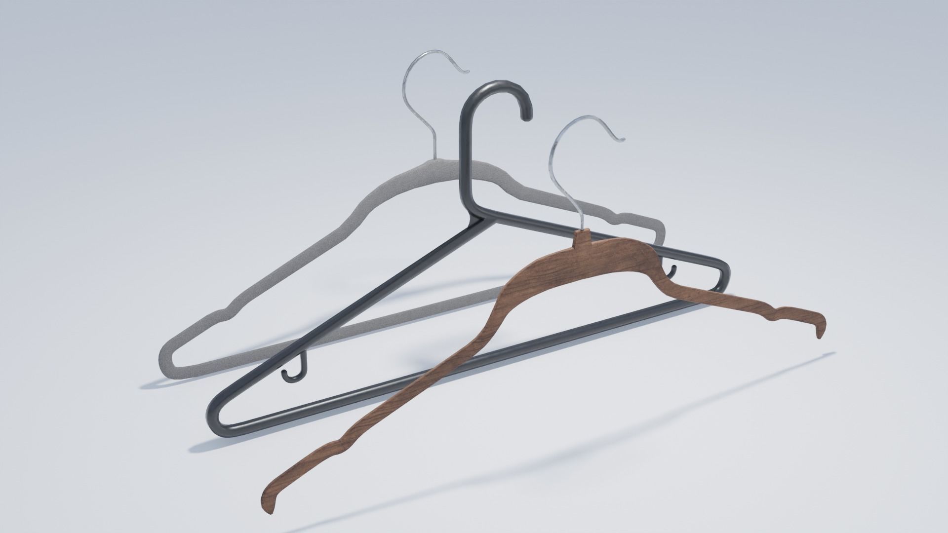 Cloth Hangers Low-poly 3D model_1
