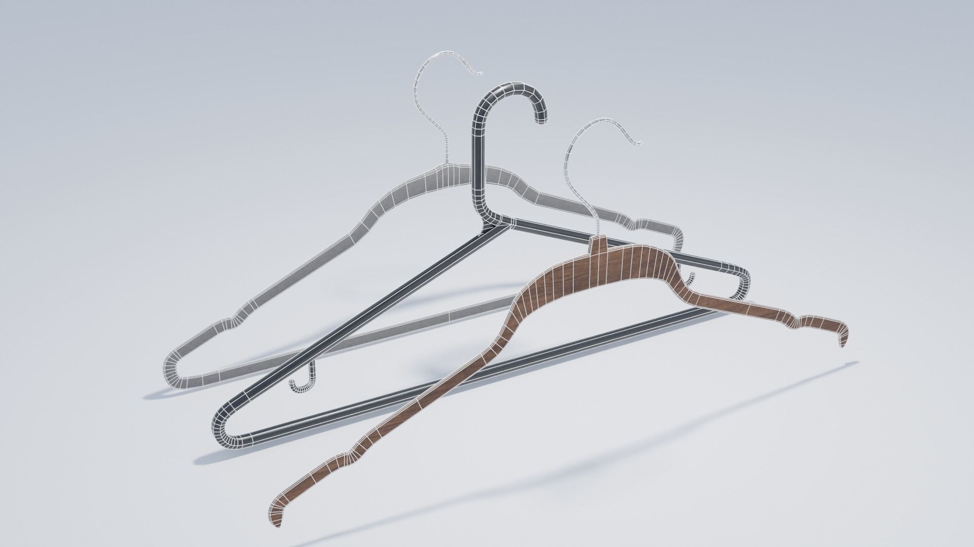Cloth Hangers Low-poly 3D model_2