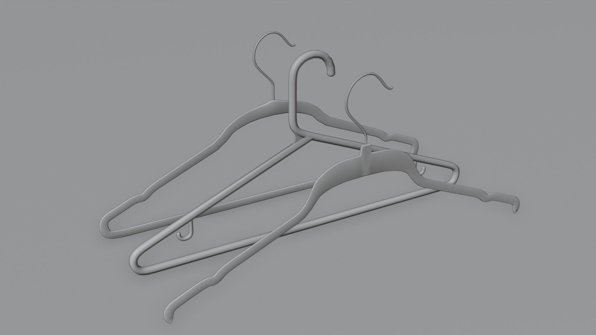 Cloth Hangers Low-poly 3D model_3