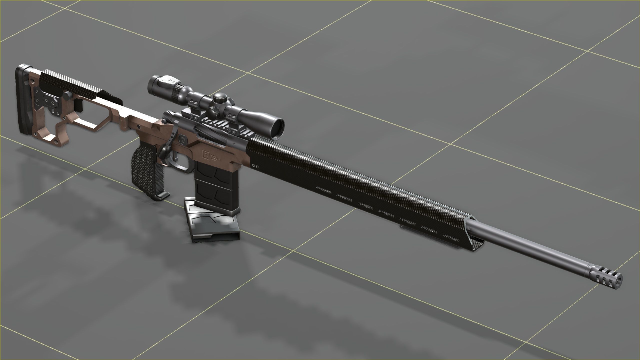 Christensen Arms MPR with Swarovski Optics Low-poly 3D model_16