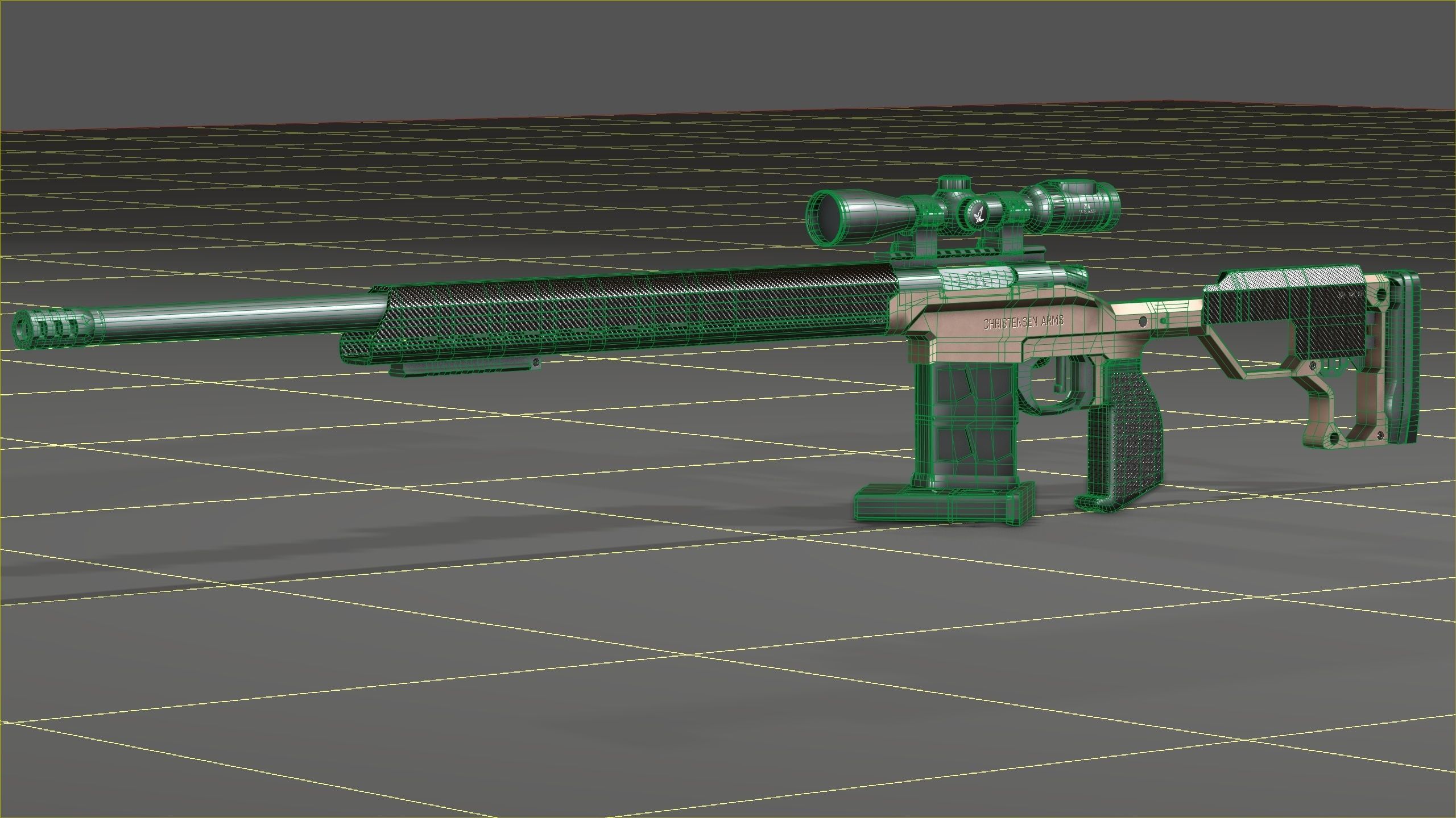 Christensen Arms MPR with Swarovski Optics Low-poly 3D model_21