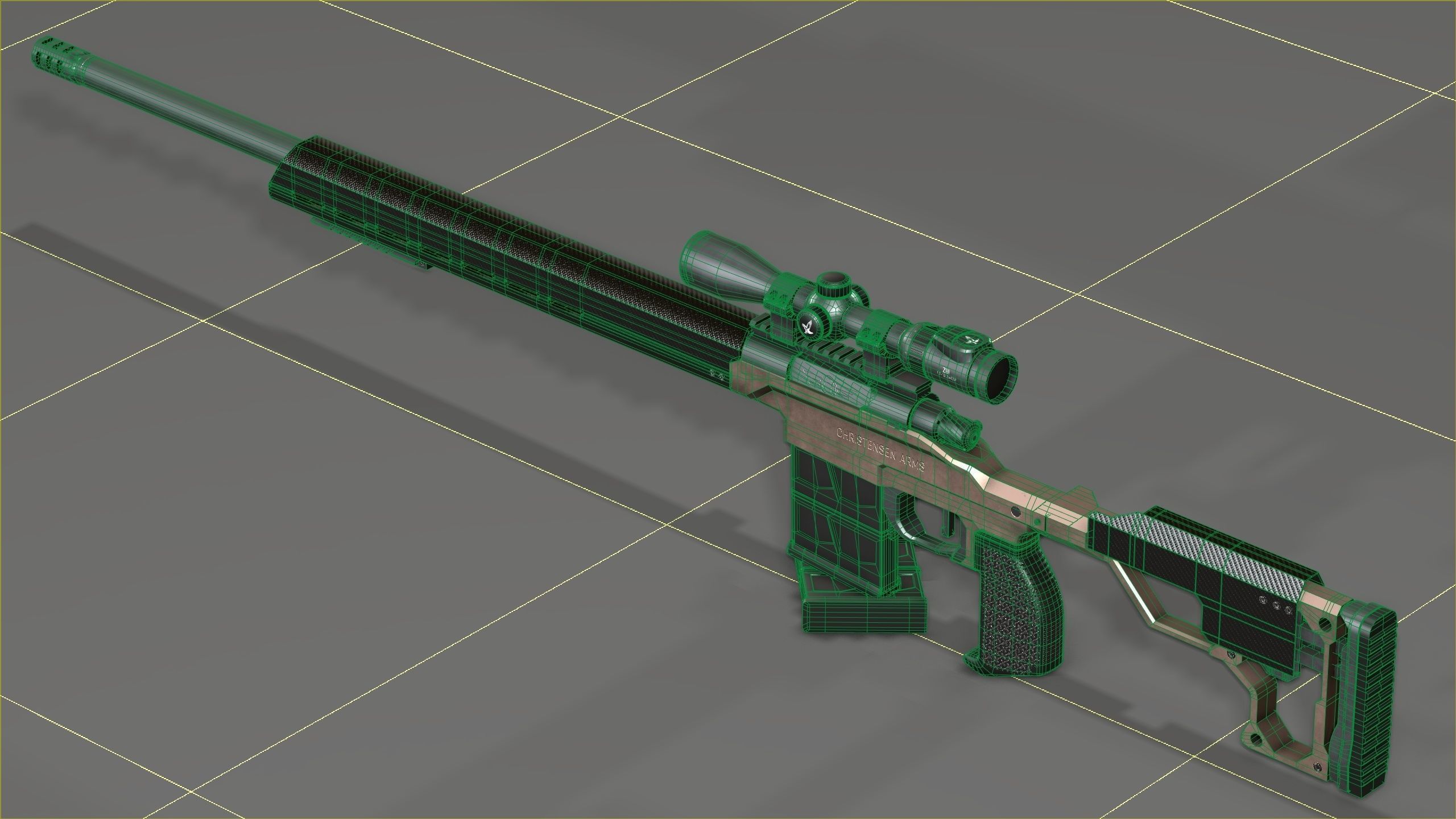 Christensen Arms MPR with Swarovski Optics Low-poly 3D model_13