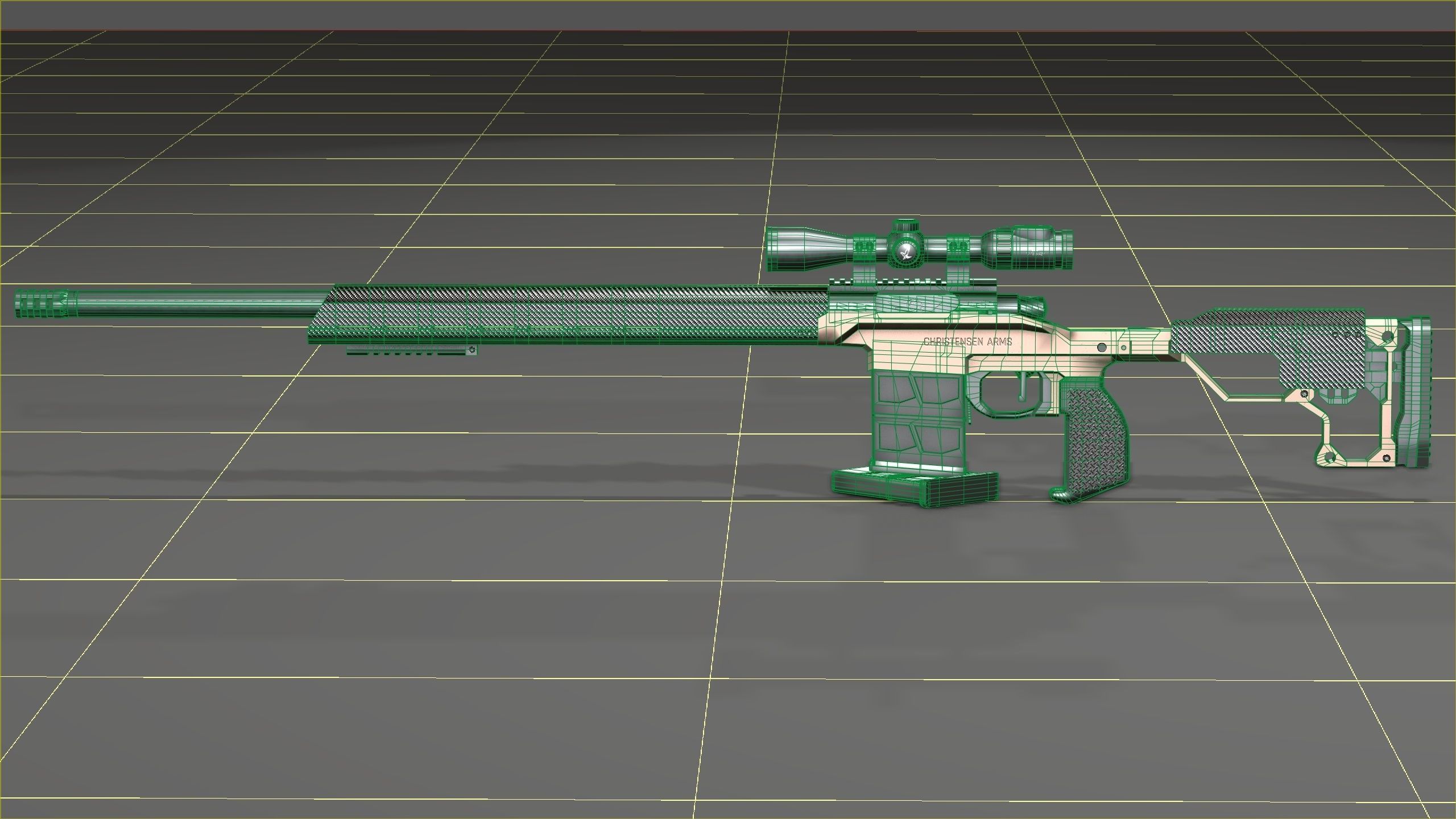 Christensen Arms MPR with Swarovski Optics Low-poly 3D model_27