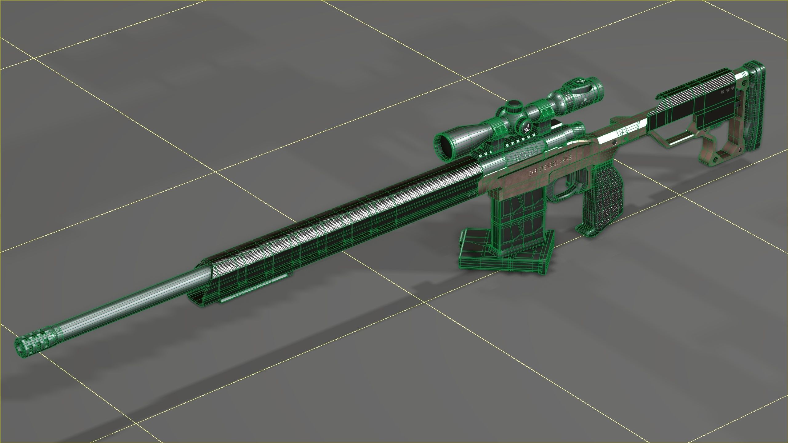 Christensen Arms MPR with Swarovski Optics Low-poly 3D model_11