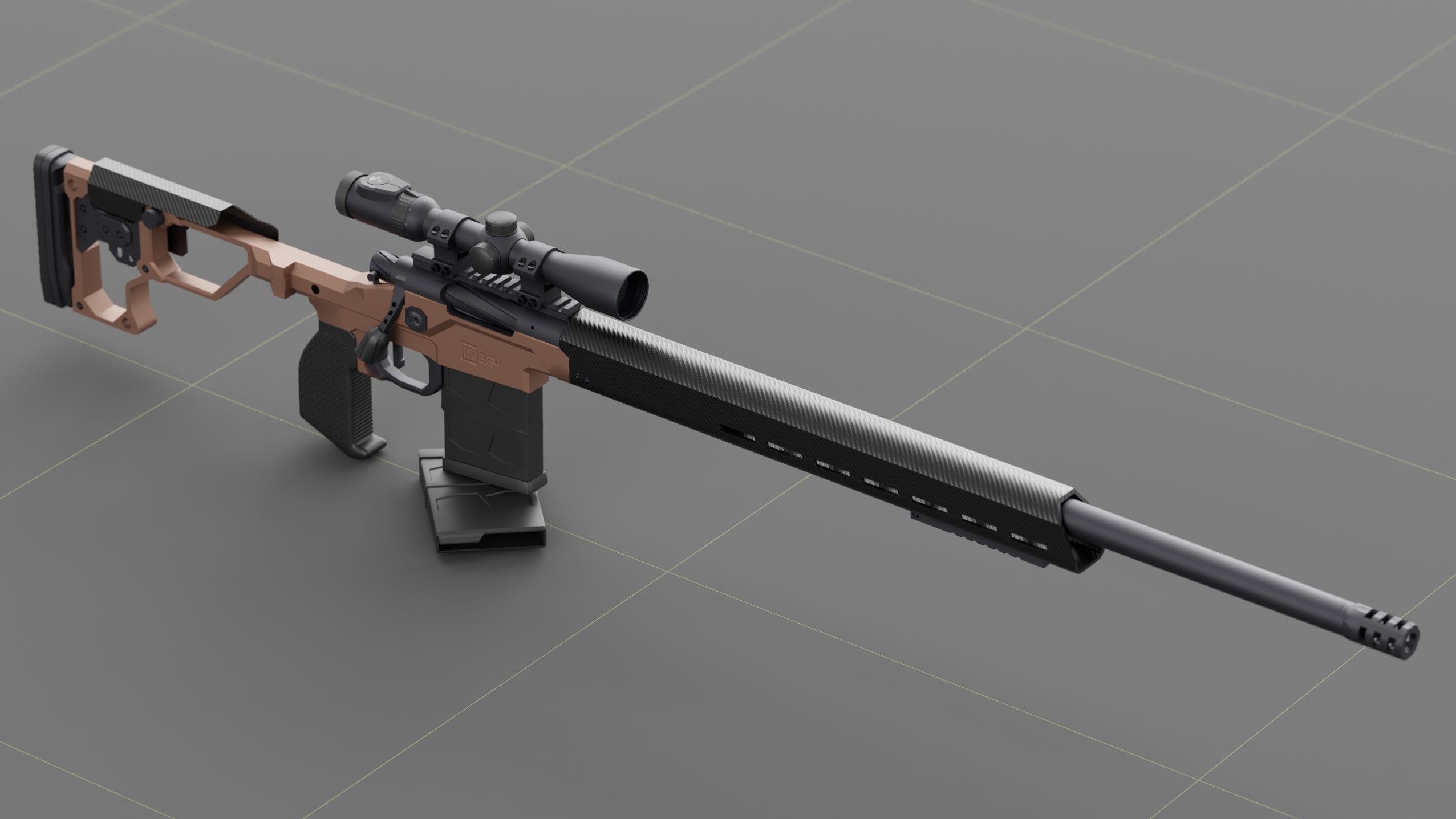 Christensen Arms MPR with Swarovski Optics Low-poly 3D model_4