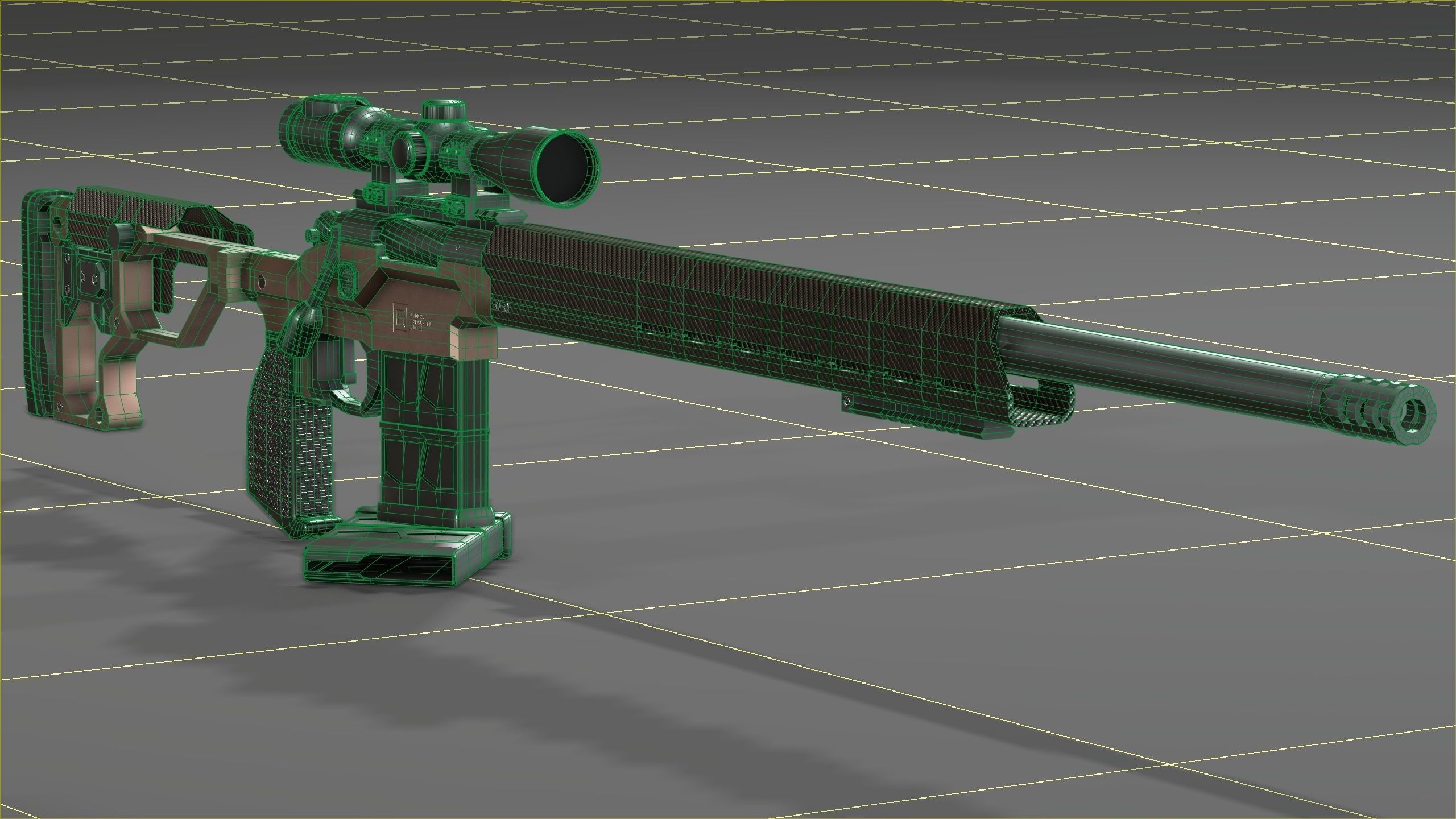 Christensen Arms MPR with Swarovski Optics Low-poly 3D model_23