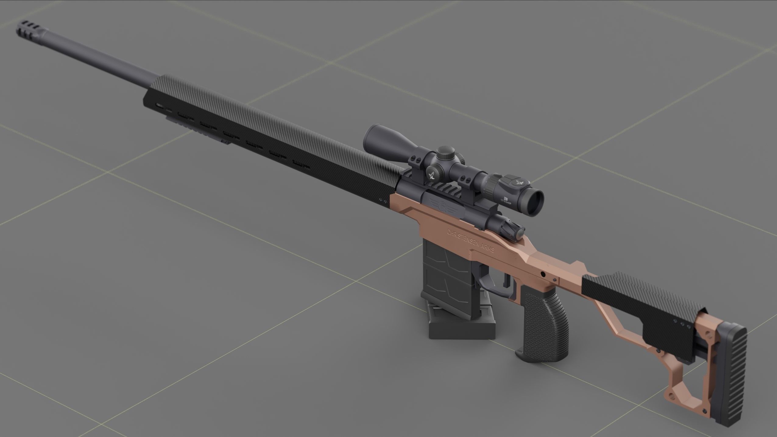 Christensen Arms MPR with Swarovski Optics Low-poly 3D model_2