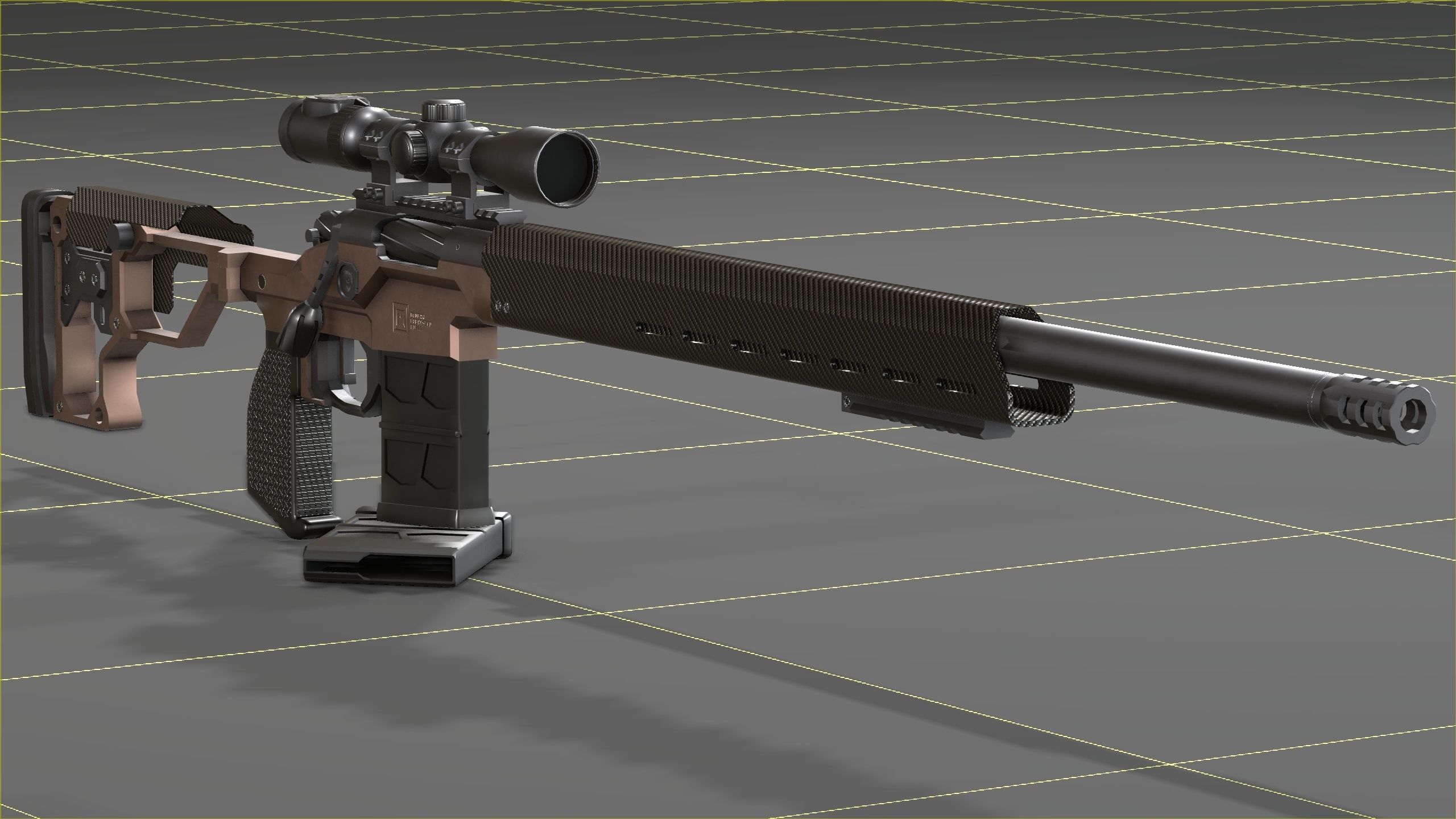 Christensen Arms MPR with Swarovski Optics Low-poly 3D model_22