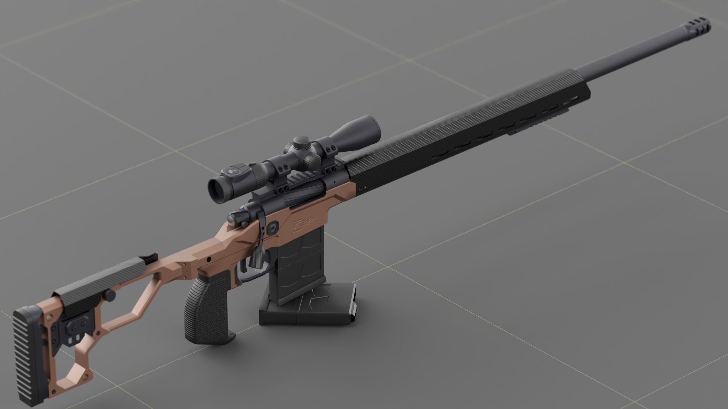 Christensen Arms MPR with Swarovski Optics Low-poly 3D model_3