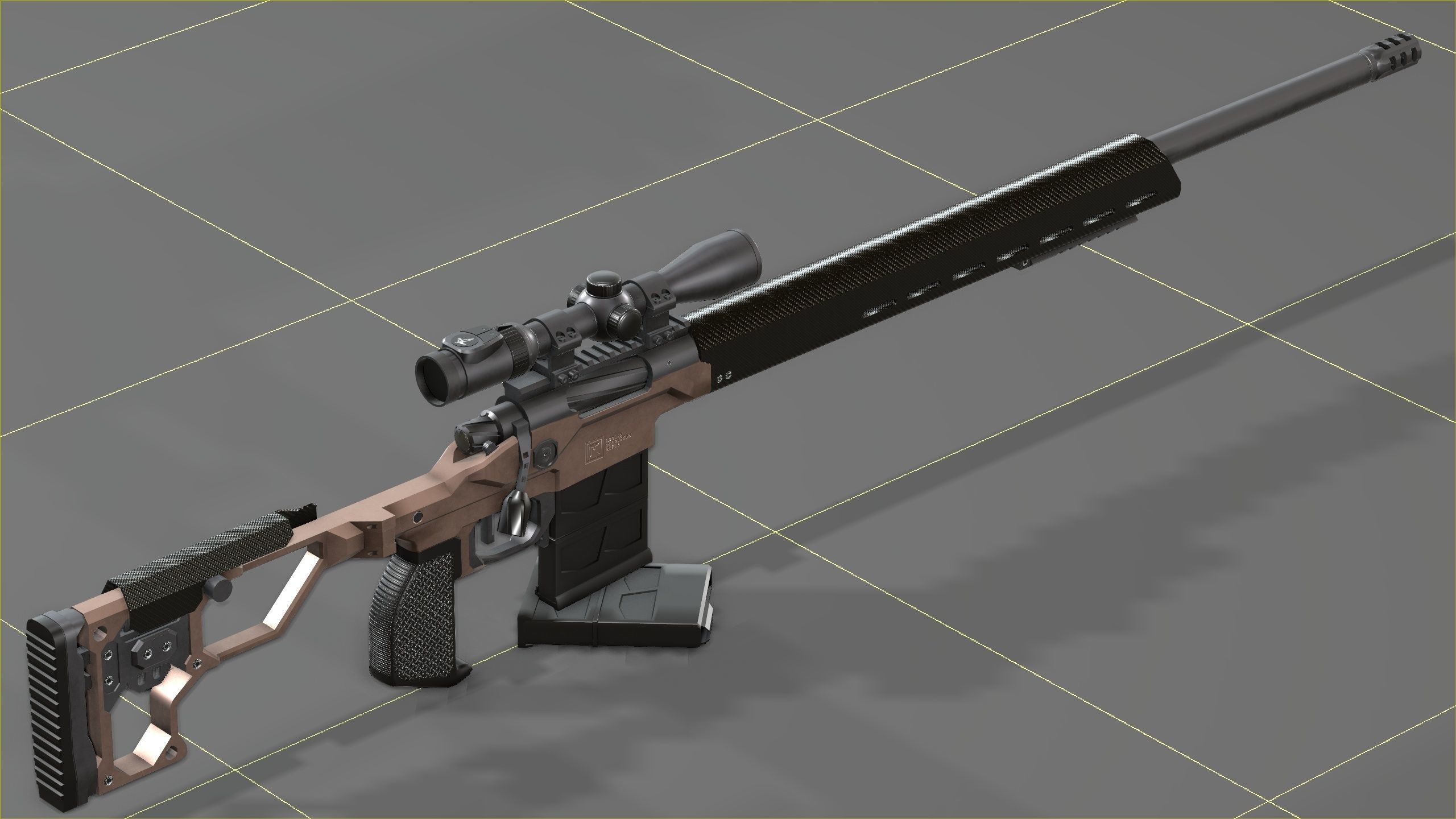 Christensen Arms MPR with Swarovski Optics Low-poly 3D model_14